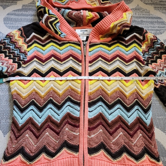 Missoni x Target Zig Zag Chevron Print Girl’s Hooded Zipper Sweater Size M - Picture 4 of 13